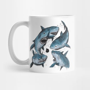 Mako Sharks Hand Drawn Mug